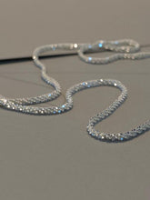 Rhinestone Decor Silver Plated Necklace